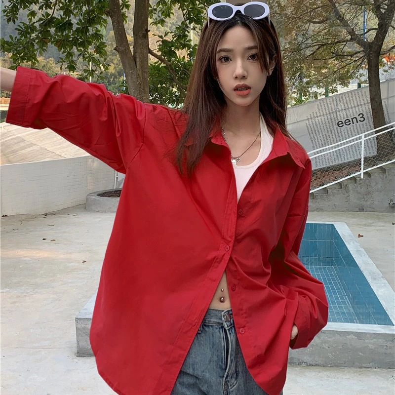 【港味衬衣】氛围感休闲百搭长袖衬衣 复古时尚春秋外搭衬衫外套ins