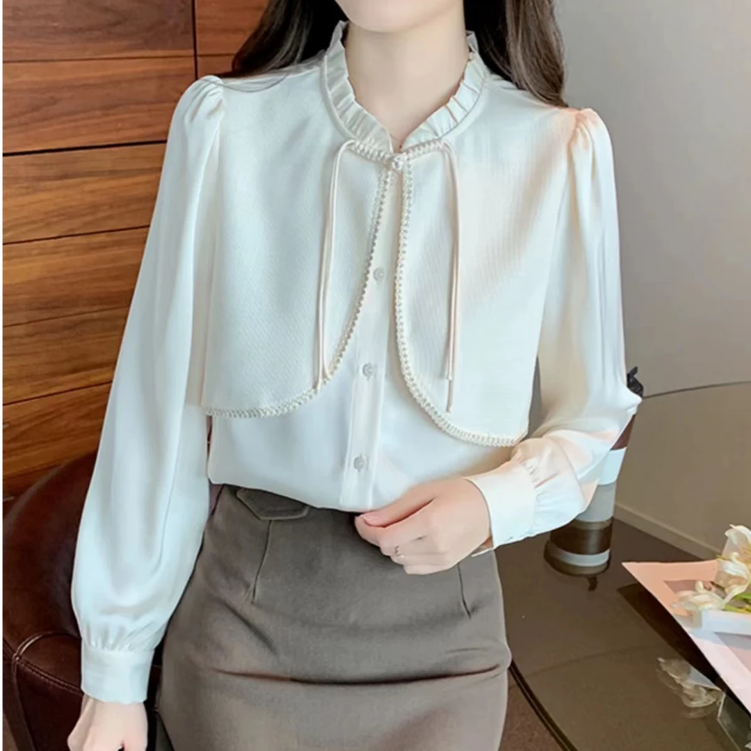 S002衬衫上衣春秋气质衬衣长袖时尚小众