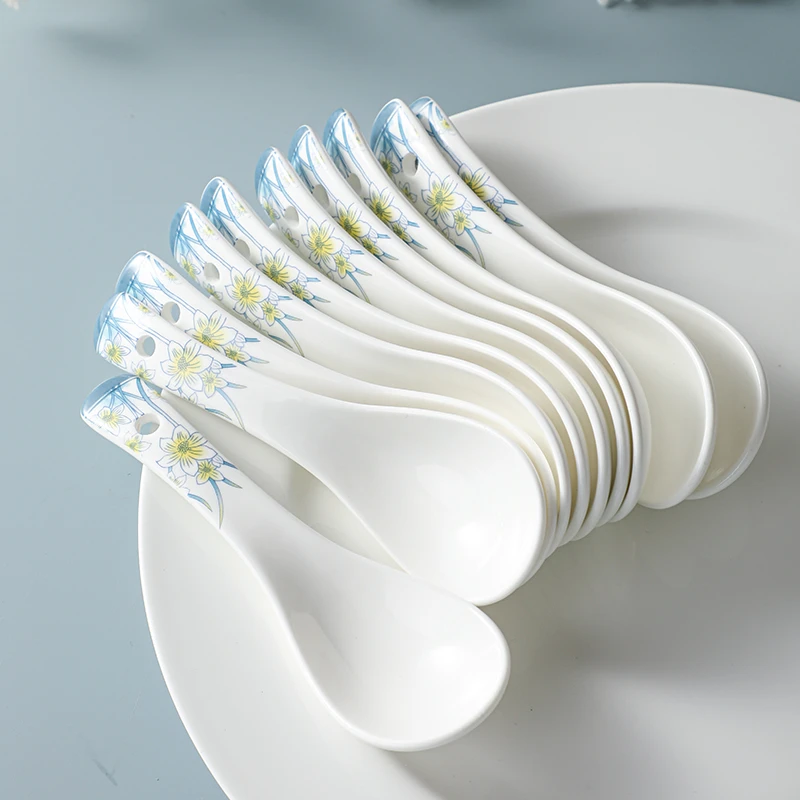 水仙花同款小勺10个网红陶瓷家用 破损补发