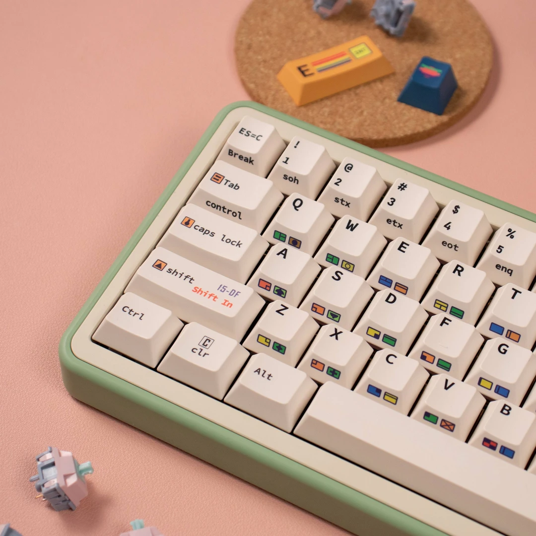 C64 R2侧刻键帽复古PBT热升华原厂高度适配Wooting等无线机械键盘