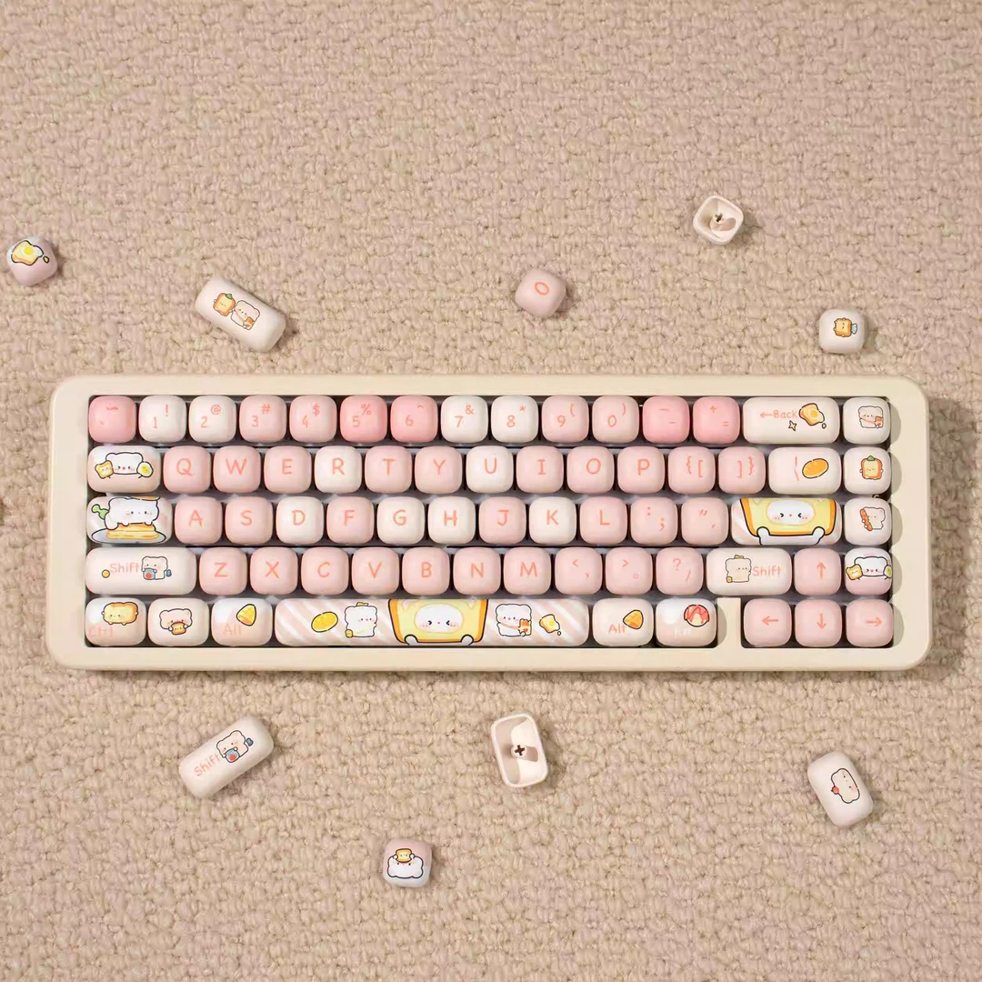 MOG面包小熊磁轴机械键盘键帽PBT热升华原厂适配wooting 美加狮等