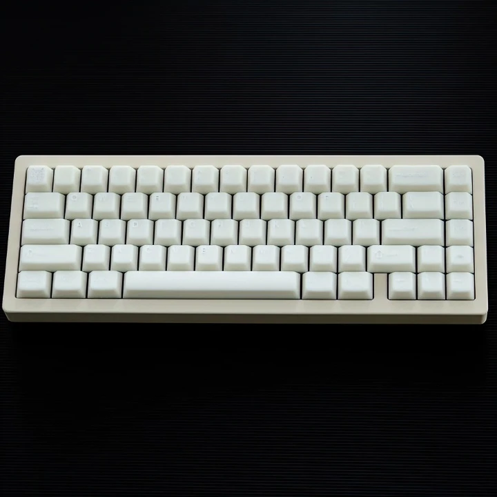 汉白玉/汉粉玉键帽爱菲原厂高度114键客制化PBT二色适配机械蓝色