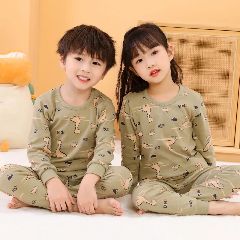 儿童秋衣秋裤套装纯棉男童衬衣衬裤全棉宝宝打底保暖内衣冬季睡衣