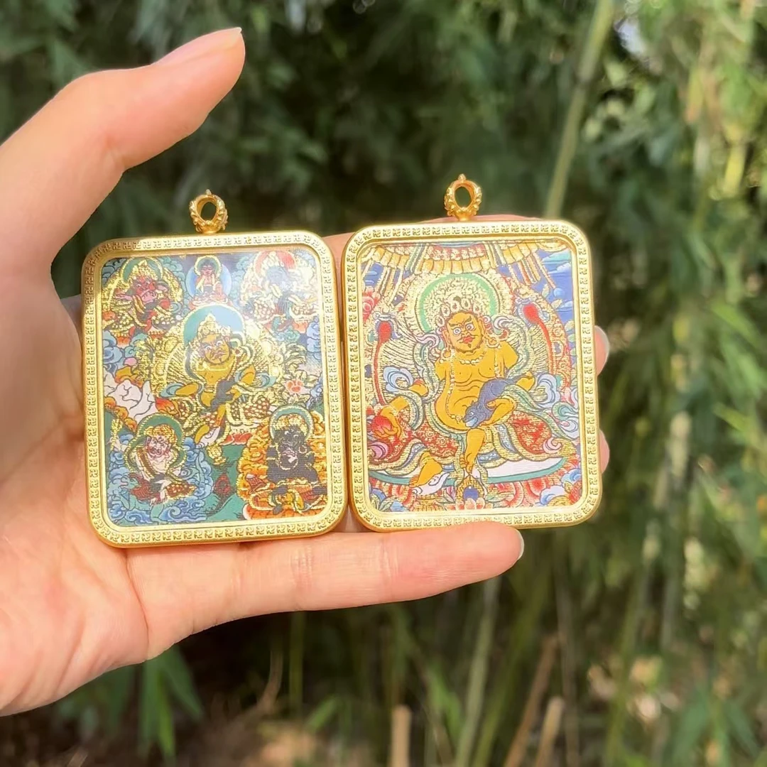 铜合金树脂吊坠 铜合金项坠/吊坠五台山浮雕鎏金唐卡 黄老师