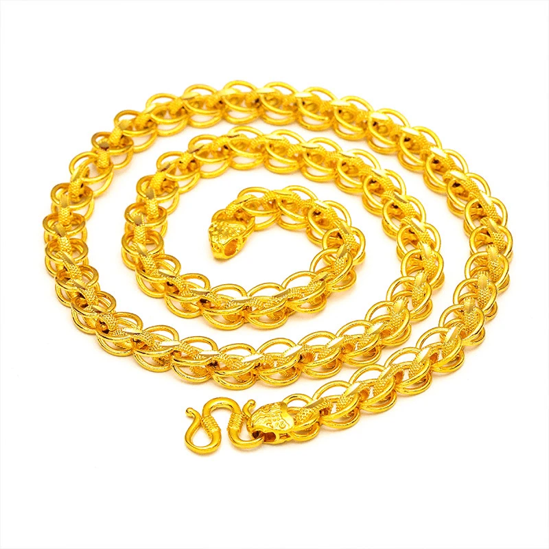 合金项链 合金项链 2024新款（泰链项链）时尚金色霸气不掉色空心