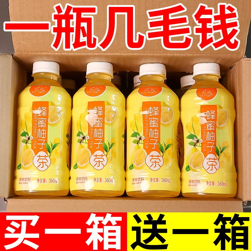 【买一箱送一箱】蜂蜜柚子茶果味饮料整箱包邮360ml*12瓶夏季饮品