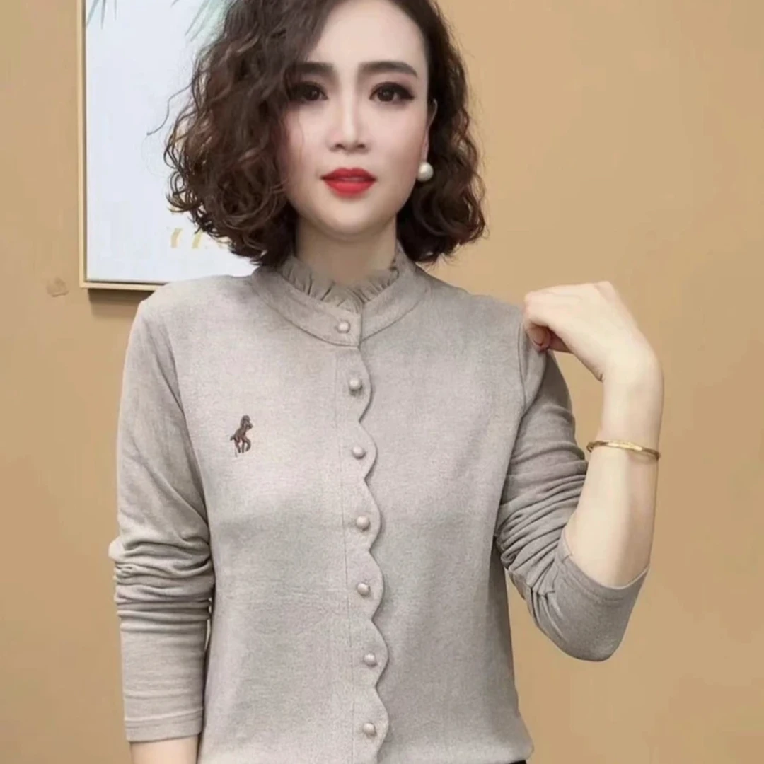 2024冬季新品时尚气质百搭长袖套头打底衫减龄女士上衣#308