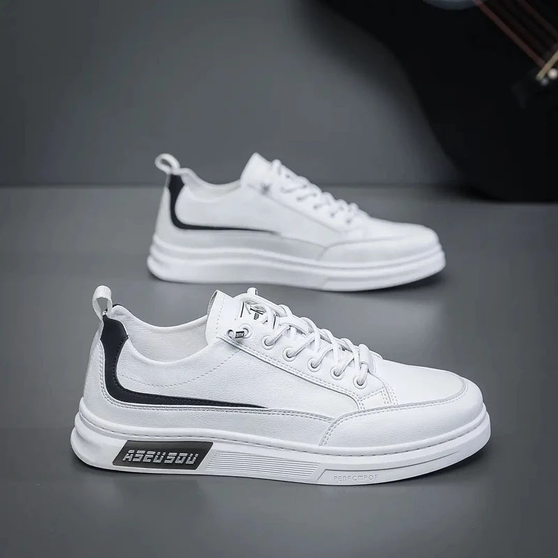 秋季男鞋夏季2024透气男士工作软底运动休闲百搭皮鞋防水板鞋潮鞋