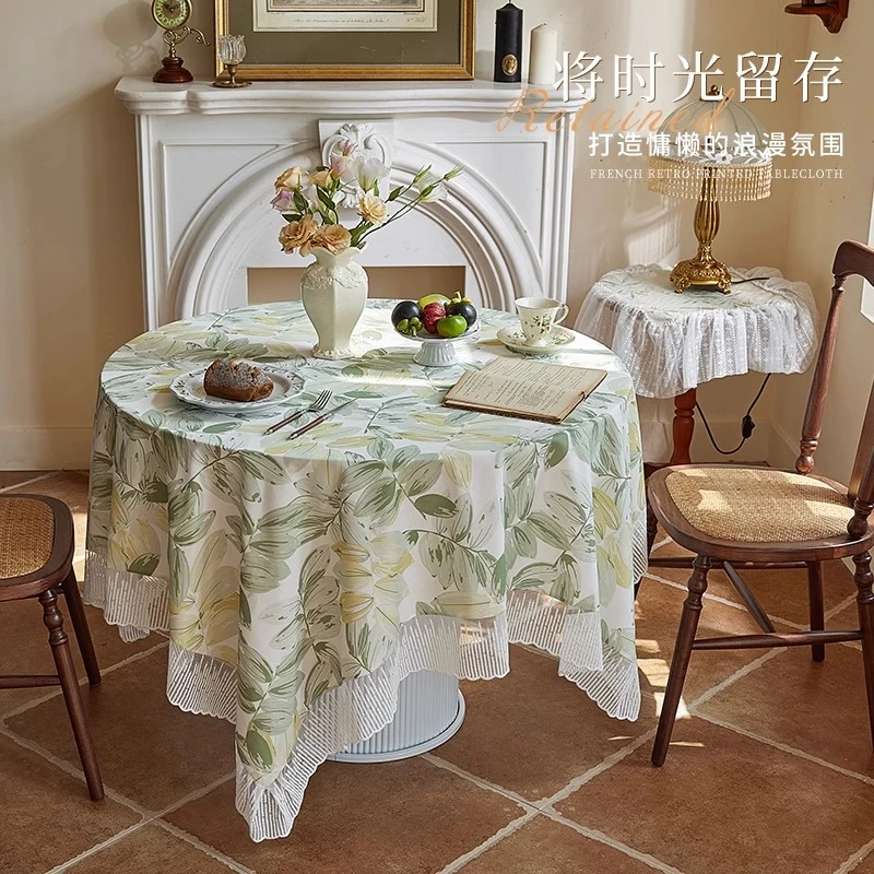 花卉清新风小圆桌桌布轻奢高级感方桌桌布法式生日拍照台布茶几布