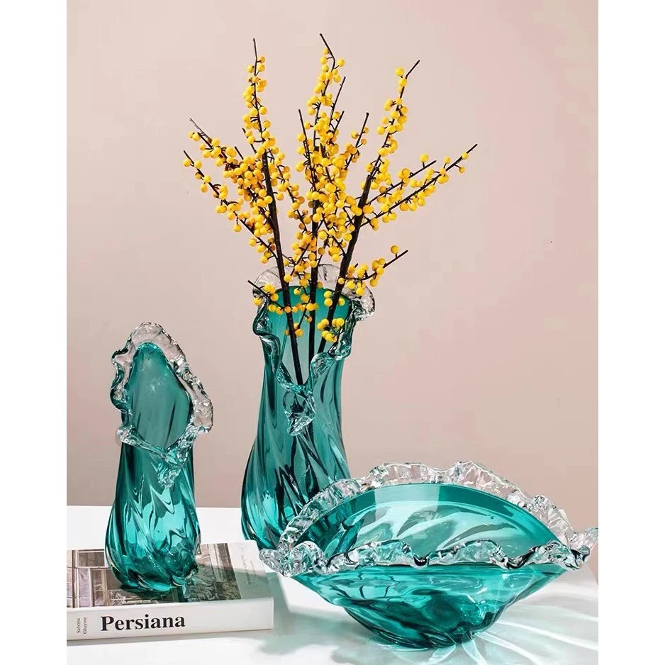 轻奢简约现代花瓶摆件客厅家居摆件茶餐桌琉璃干花器北欧装饰品