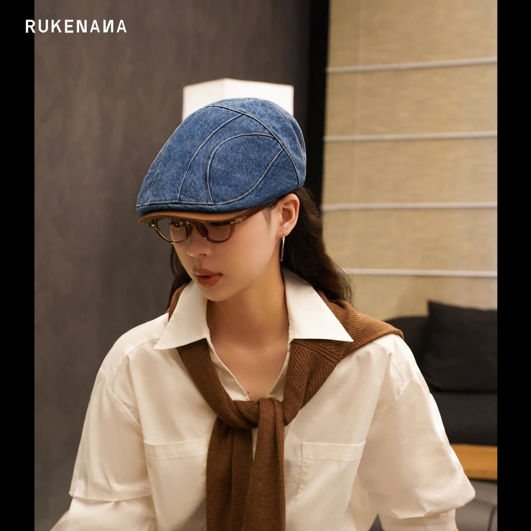 鹿可娜娜RUKENANA春秋做旧复古前进帽时尚休闲百搭韩版水洗街头
