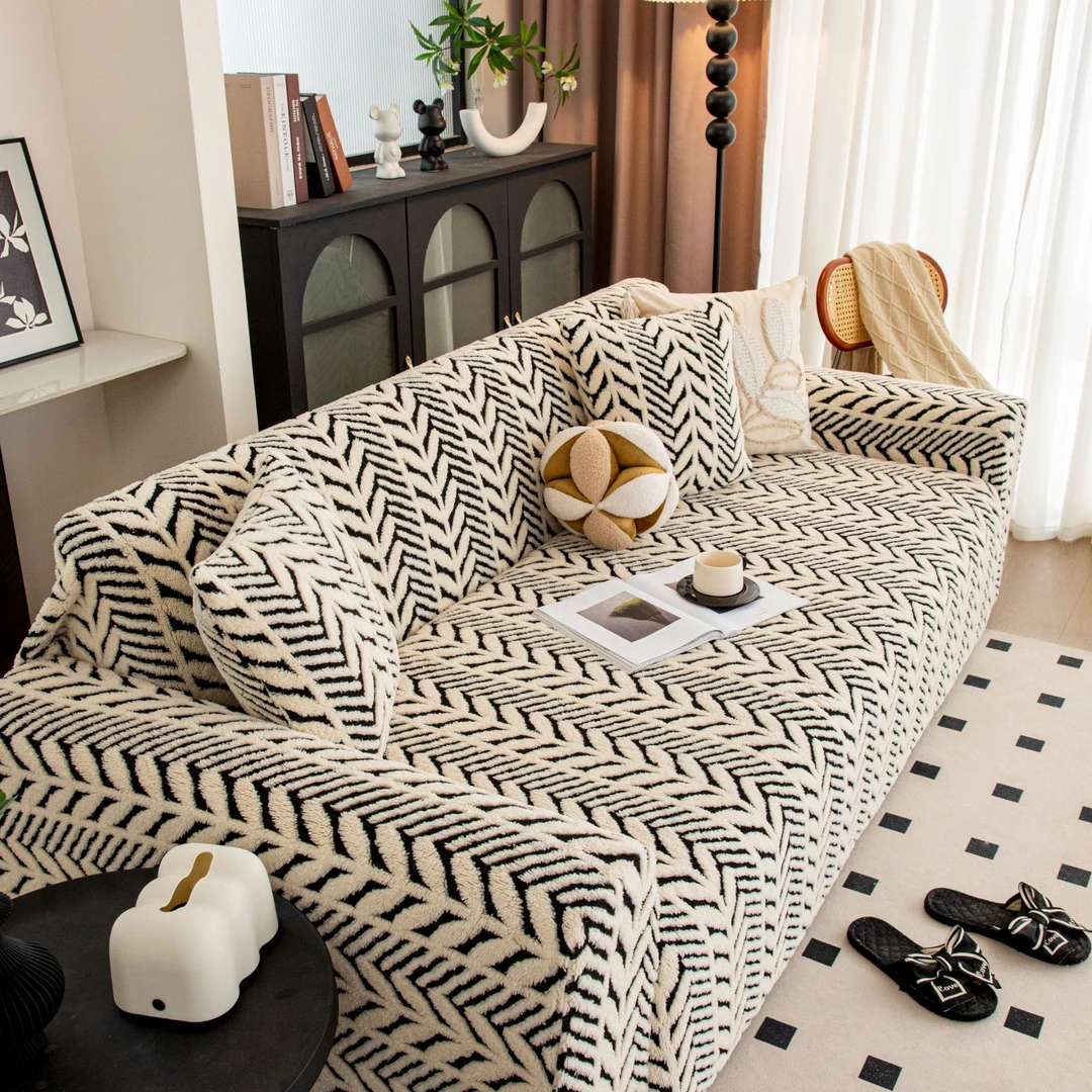 流影沙发套秋冬新品加厚暖绒蓄热保暖沙发坐垫套全包一体式全盖布