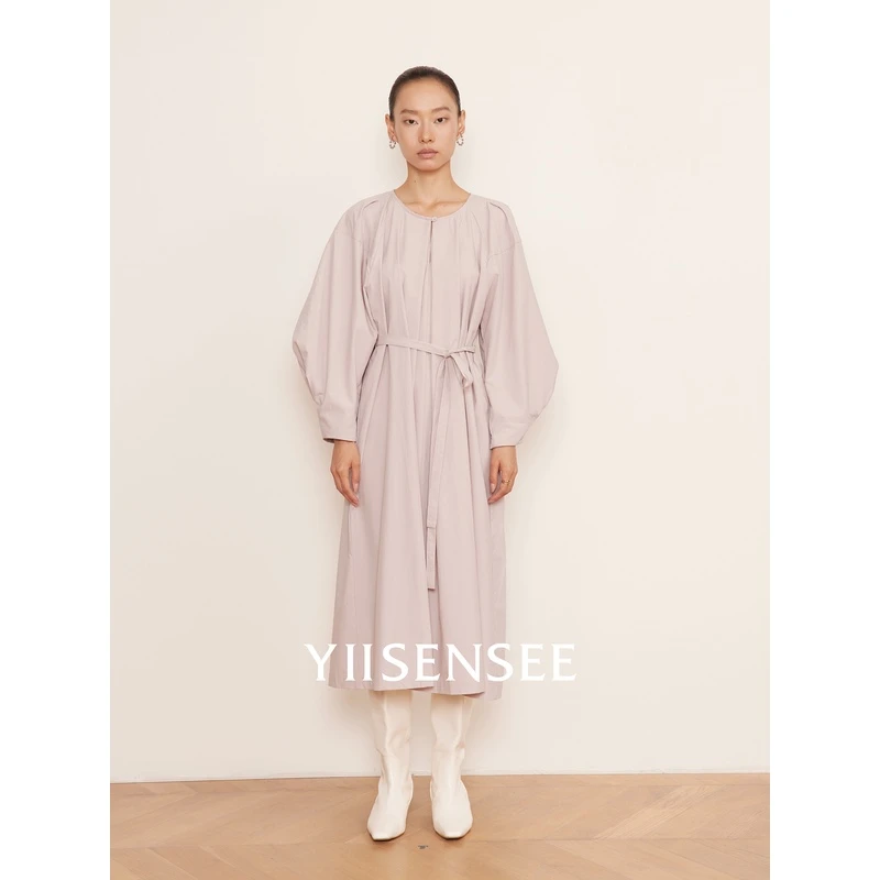 YIISENSEE逸识 空气隽永 法式文艺宽松裙子修身显瘦优雅连衣裙