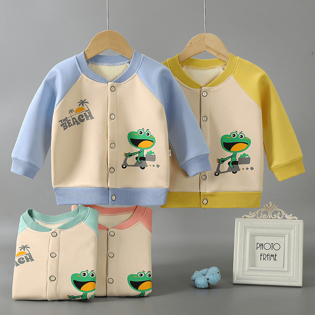 【随落】宝宝春秋外套2023男儿童棒球服女婴儿加绒短款夹克秋冬保