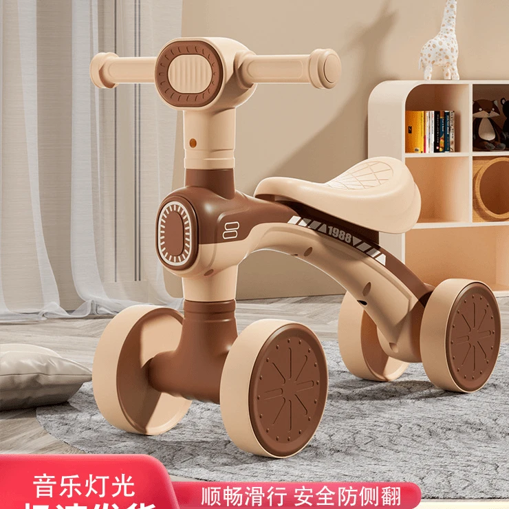 新款儿童滑行车1-3岁幼儿宝宝灯光音乐四轮防侧翻小孩滑步溜溜车