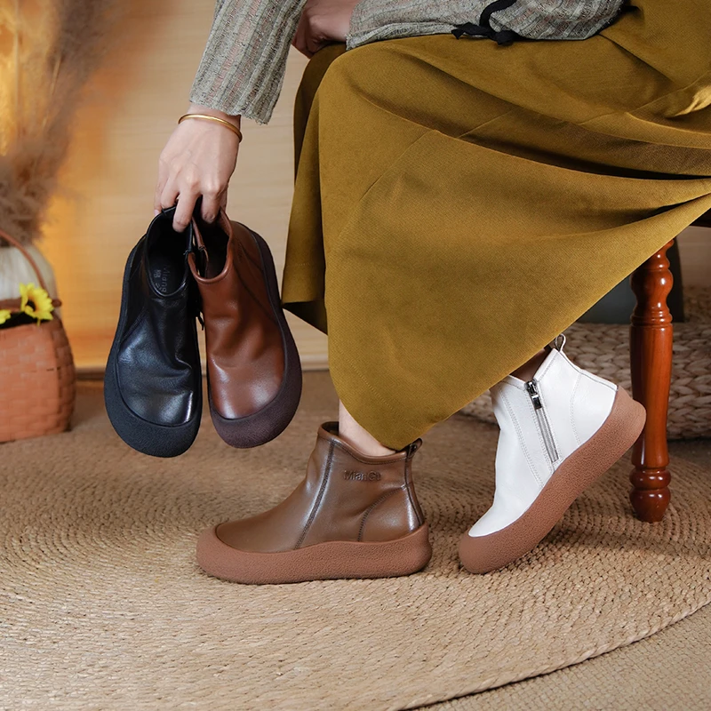 棉谷厚底秋冬DR新款马丁靴女软底复古靴子舒适英伦百搭短靴7106