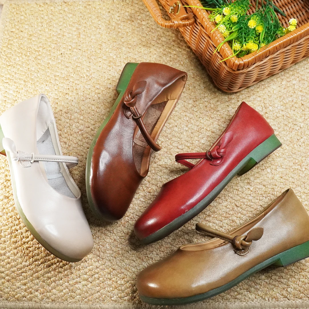 棉谷平底春季新款复古民族风软底女鞋牛筋底单鞋百搭妈妈鞋71870