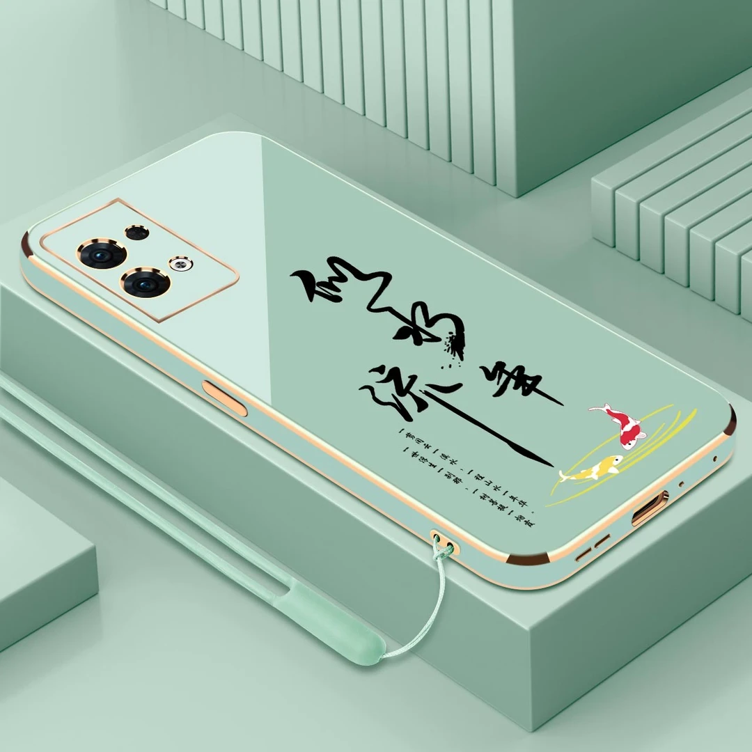 电镀适用opporeno9pro+似水流年手机壳全包防摔软壳镜头保护+挂绳