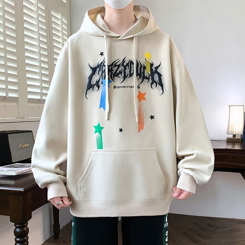 2025春秋季青少年潮流连帽卫衣男学生帅气百搭大童韩版长袖上衣