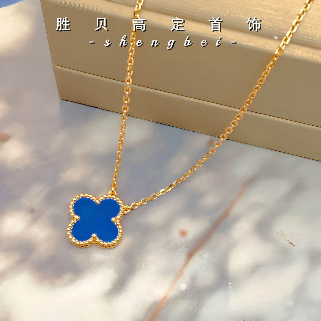 胜贝 坠链均925银 xl 925银四叶幸运单花项链