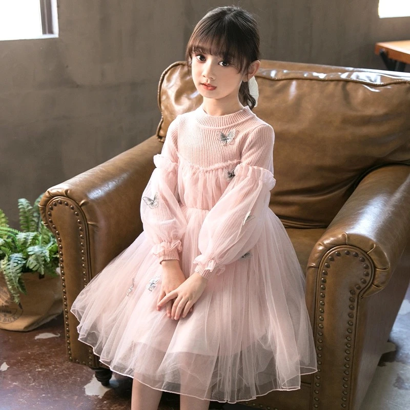 女童春秋新款公主连衣裙女宝宝春装蓬蓬网纱儿童裙子洋气小女孩潮
