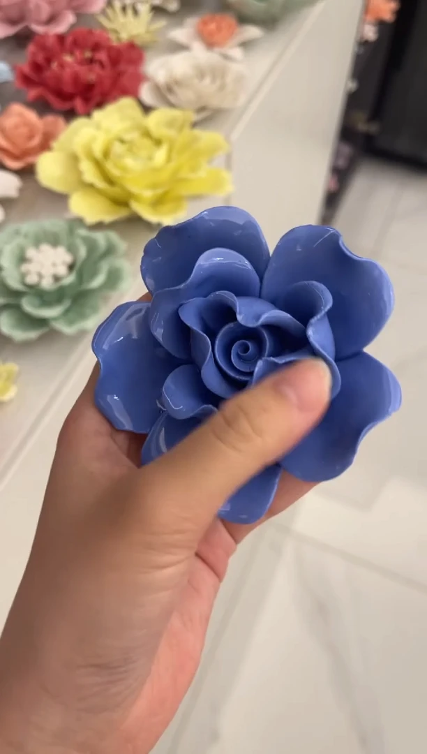 【闪购商品】密胺摆件9cm深蓝玫瑰