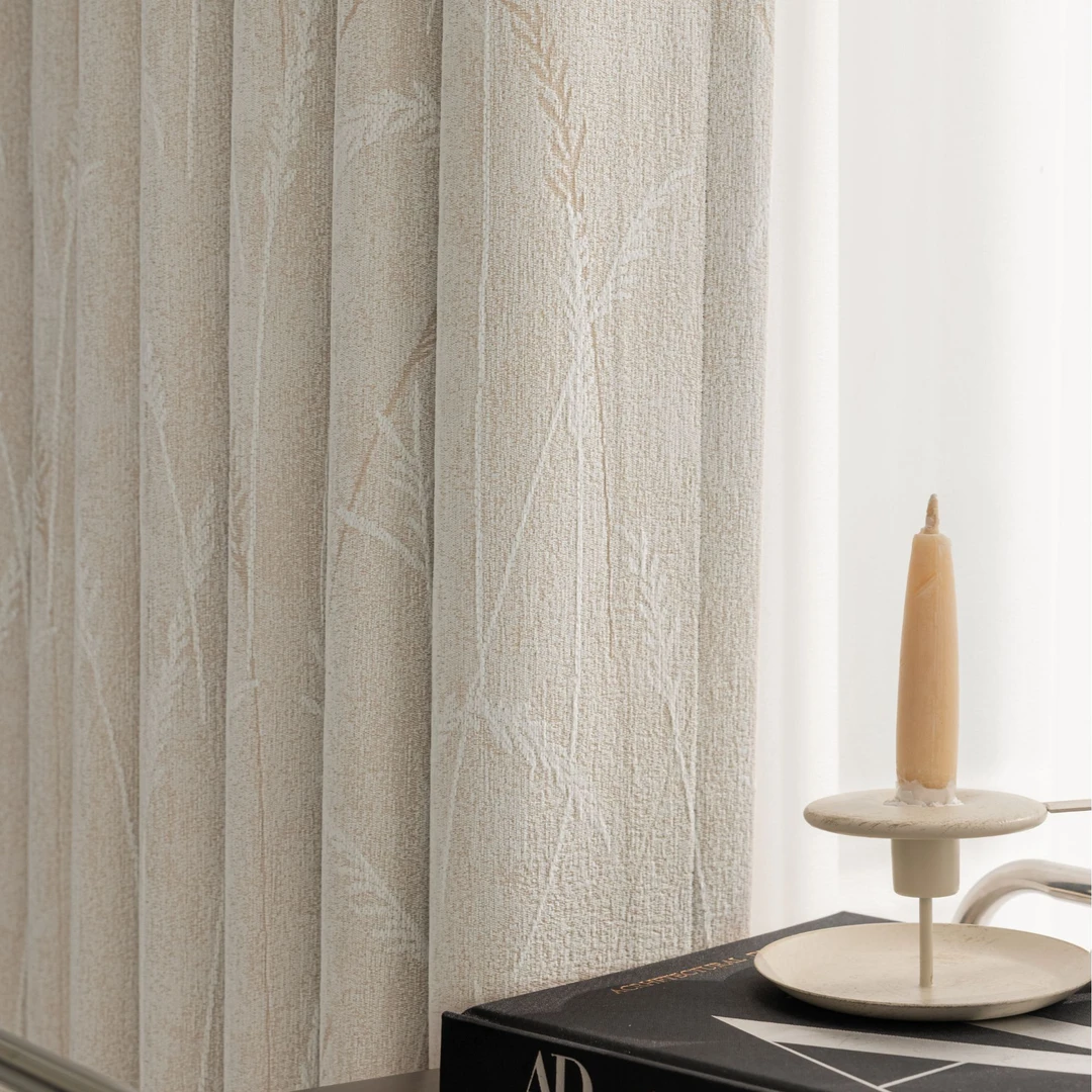 【可可奶糖】雪尼尔提花工艺成品窗帘简约大气轻奢全遮光卧室客厅