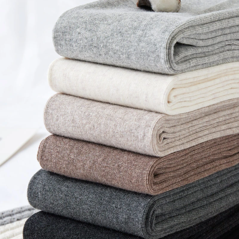 秋冬薄款高腰细条纹紧身棉打底裤女内外穿连裤袜显瘦踩脚裤子黑色