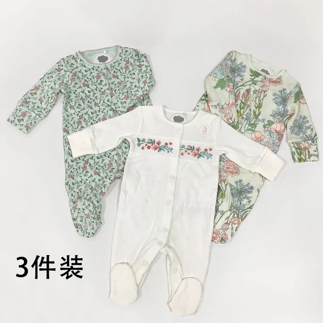 OmniEllen/欧米云艾琳新生婴儿衣服宝宝连体衣纯棉四季爬服空调服