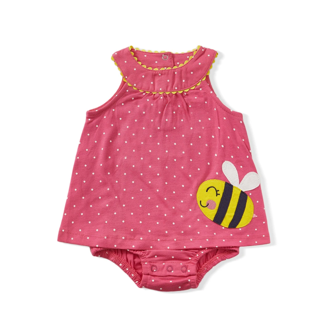 OmniEllen/欧米云艾琳婴儿裙子夏装包屁衣纯棉女宝宝无袖连体哈衣