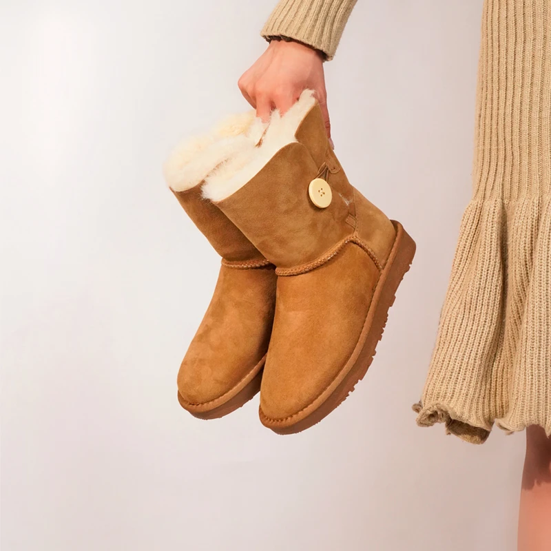 【防滑5803】桑坡羊皮毛一体雪地靴秋冬季保暖搭子防寒女款加绒百搭