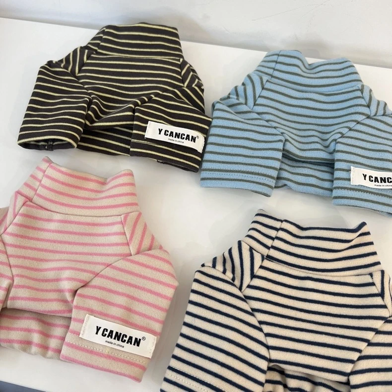 YCANCAN 秋冬新款宠物猫狗条纹德绒保暖打底衫马尔济斯西施犬衣服