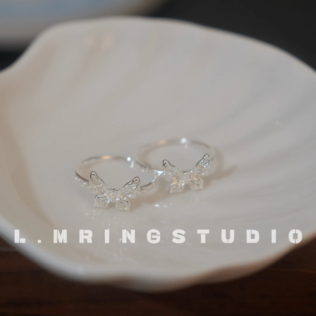 925银戒指 L.M-143 小众原创设计轻奢精致甜美仙气蝴蝶闭口戒