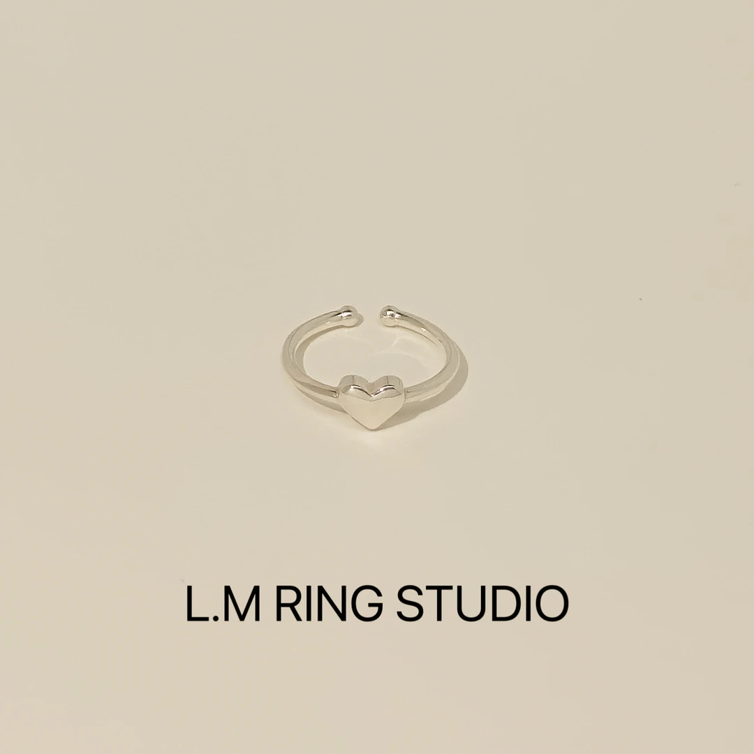 925银戒指 L.M-103 韩版小巧精致开口爱心尾戒简约时尚无名指指环