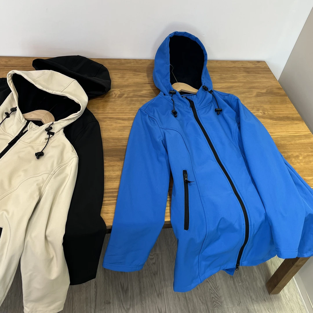 秋冬新款户外防风防寒潮款女款连帽薄绒拉链外套