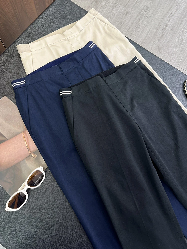 试衣间 后松紧腰裤子休闲裤铅笔裤低腰性感小脚百搭时尚长裤女