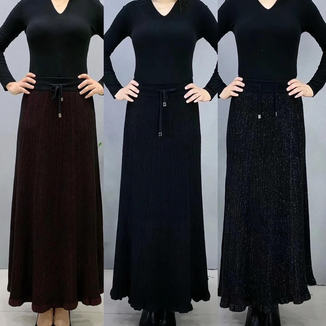 2869#秋冬新款时尚鱼尾裙百搭时尚加肥加大半身裙大摆裙显瘦气质