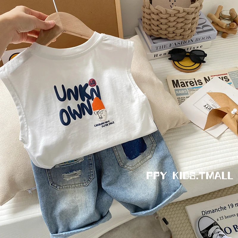 男童背心夏款儿童夏季无袖上衣宝宝透气纯棉坎肩小童夏装内搭薄款