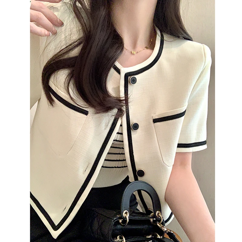 668小众设计感时尚气质百搭洋气薄款小香风外套短款小个子上衣夏