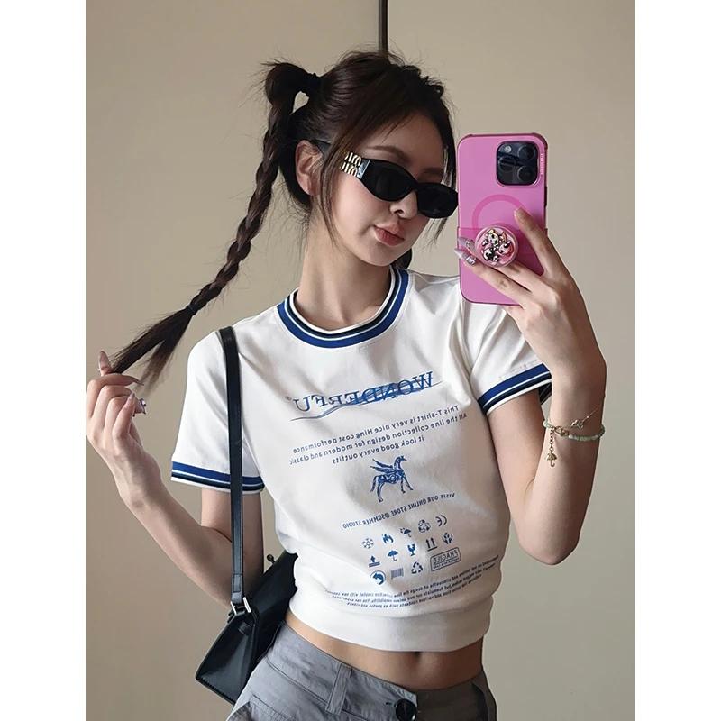 CHICHEN/晨妍 美高学姐-活力满满的撞色T恤