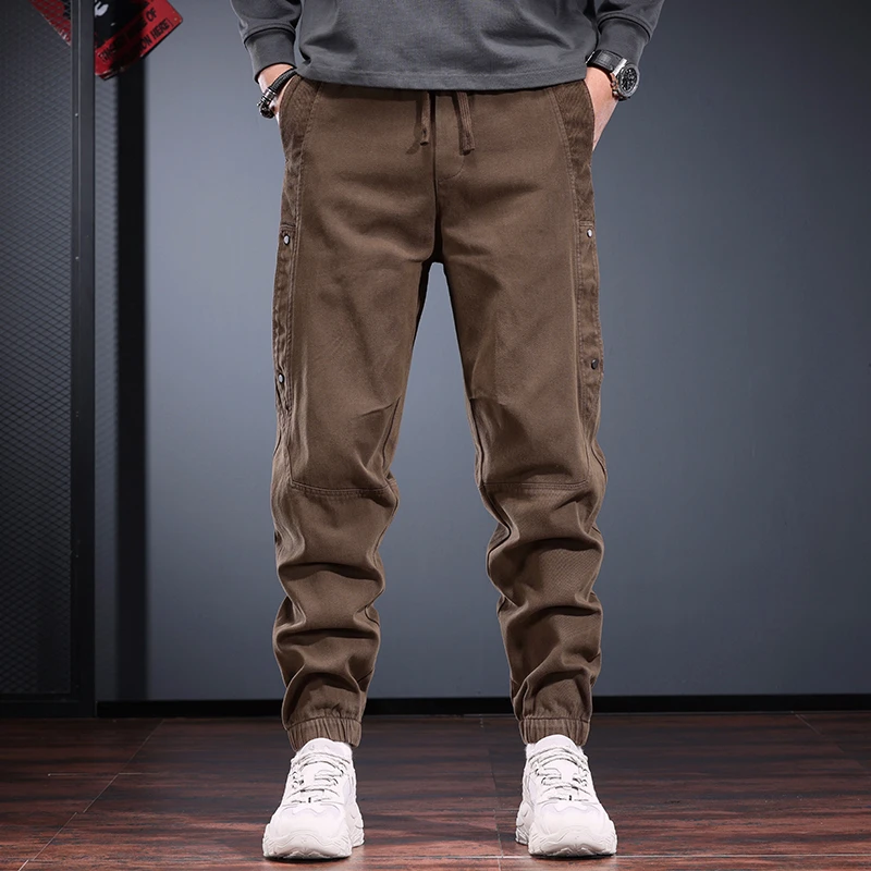 MR.MUDI/穆迪先生高端工装裤男潮牌宽松束脚裤2024秋冬季美式复古