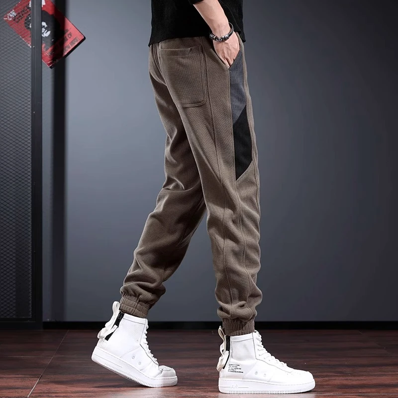 MR.MUDI/穆迪先生休闲裤男潮牌宽松束脚裤秋冬季高端时尚撞色拼接