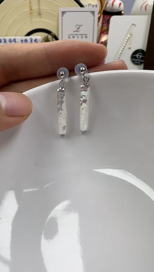 【闪购商品】淡水珍珠DA银S925镶嵌P007白珠耳线