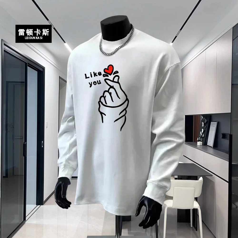 雷顿卡斯新疆长绒棉秋冬新品男女纯色长袖T恤透气舒适打底衫