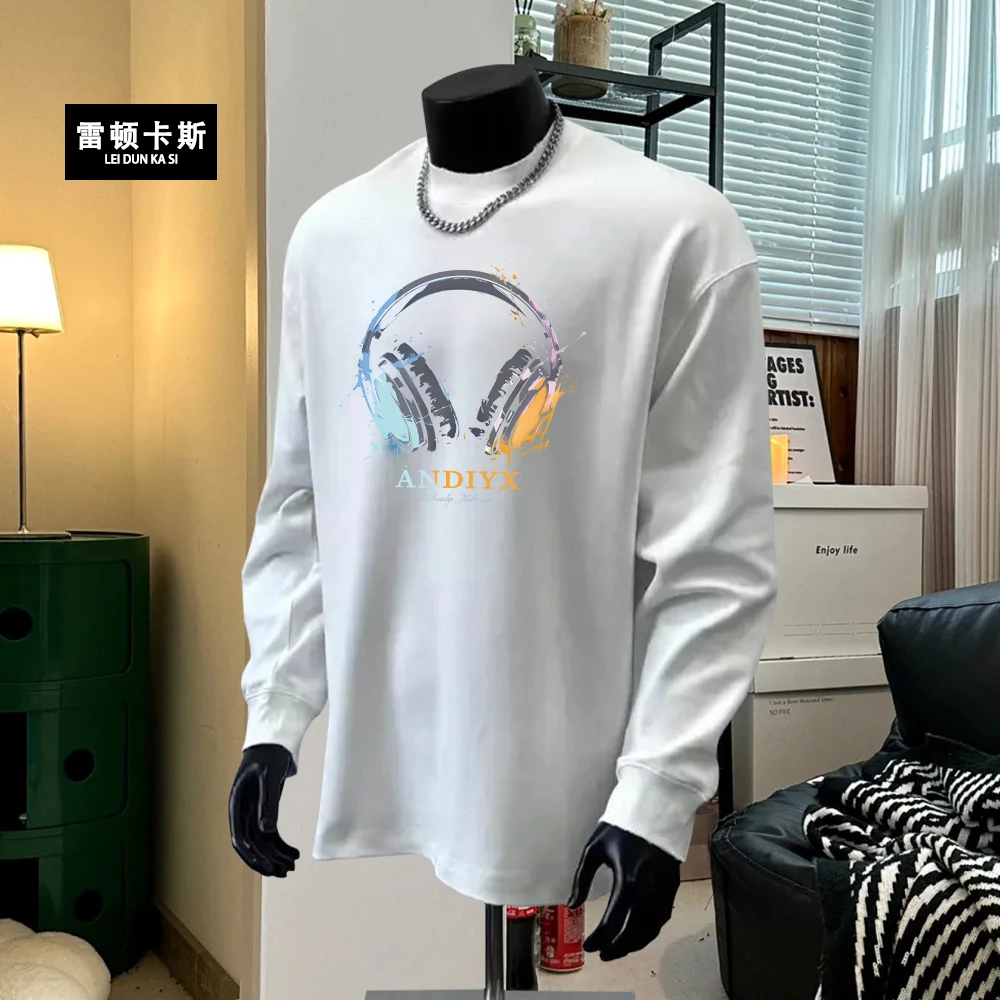 雷顿卡斯新疆长绒棉秋冬新品男女纯色长袖T恤透气舒适打底衫