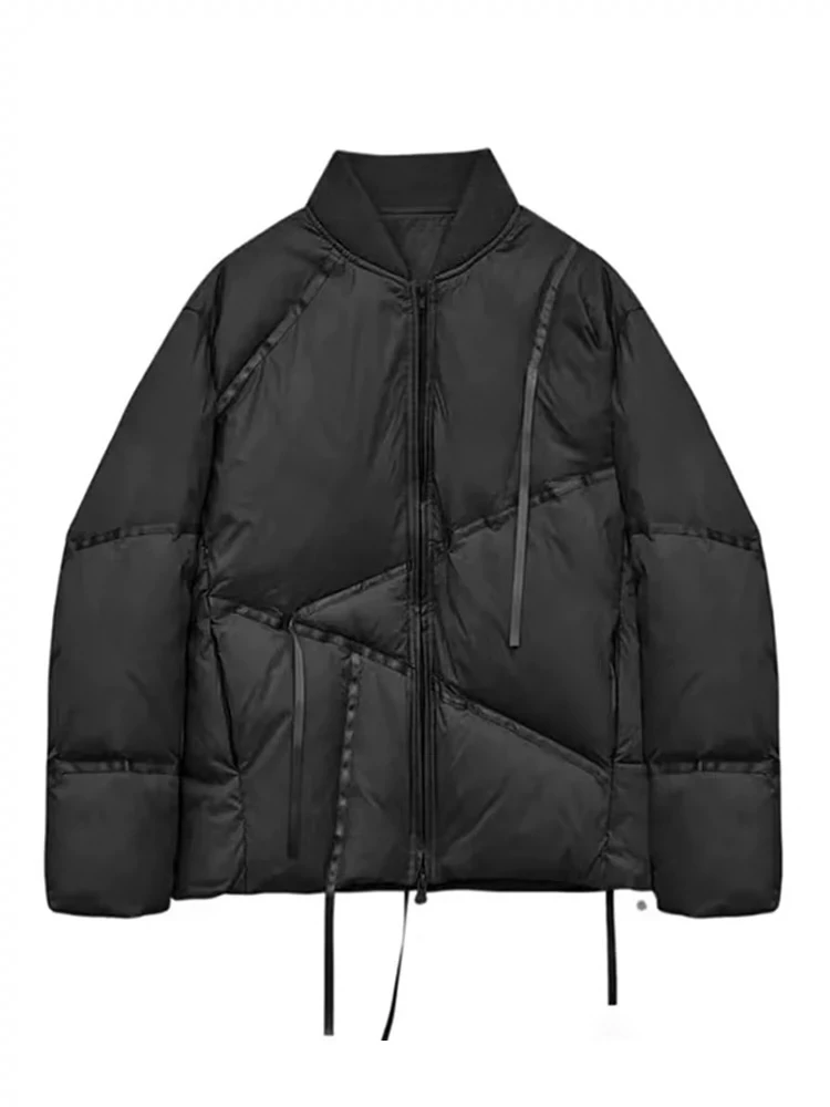 【品牌折扣】 新品设计款时尚织带休闲外套,韩版百搭冬季宽松加厚