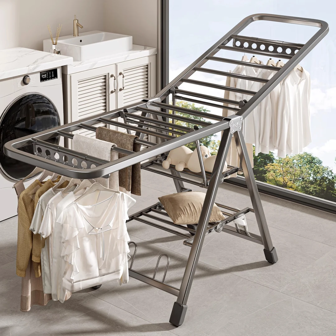 晾衣架落地折叠家用室内晒衣架室外阳台凉挂衣杆晒被子神器防滑