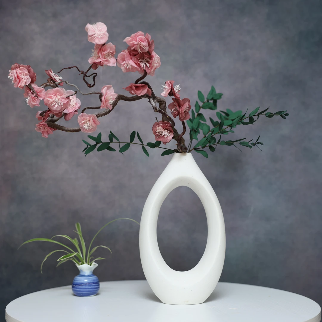 春城樱花 永生花简约樱花绣球新中式客厅玄关家居装饰百搭摆件