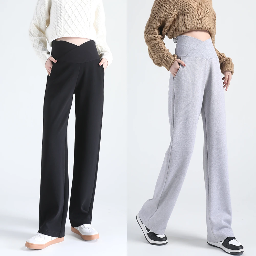 孕妇阔腿裤宽松显瘦春季新款外穿长裤垂感时尚休闲直筒托腹裤