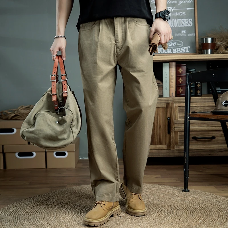男士2025春秋款复古潮牌美式潮流直筒休闲工装裤休闲裤5027阔腿裤